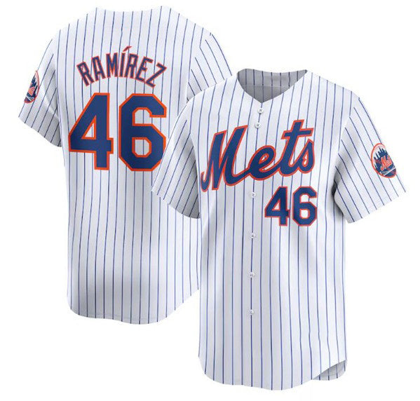 New York Mets #46 Yohan Ramirez White Fedasgoge 2024 Home Limited Stitched Jersey