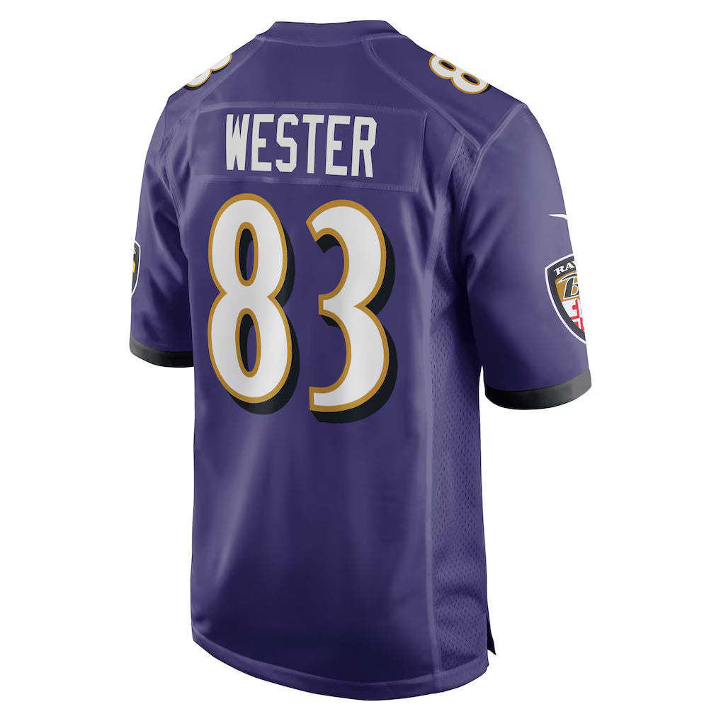 B.Ravens #83 LaJohntay Wester Purple Fedasgoge Team Game Jersey