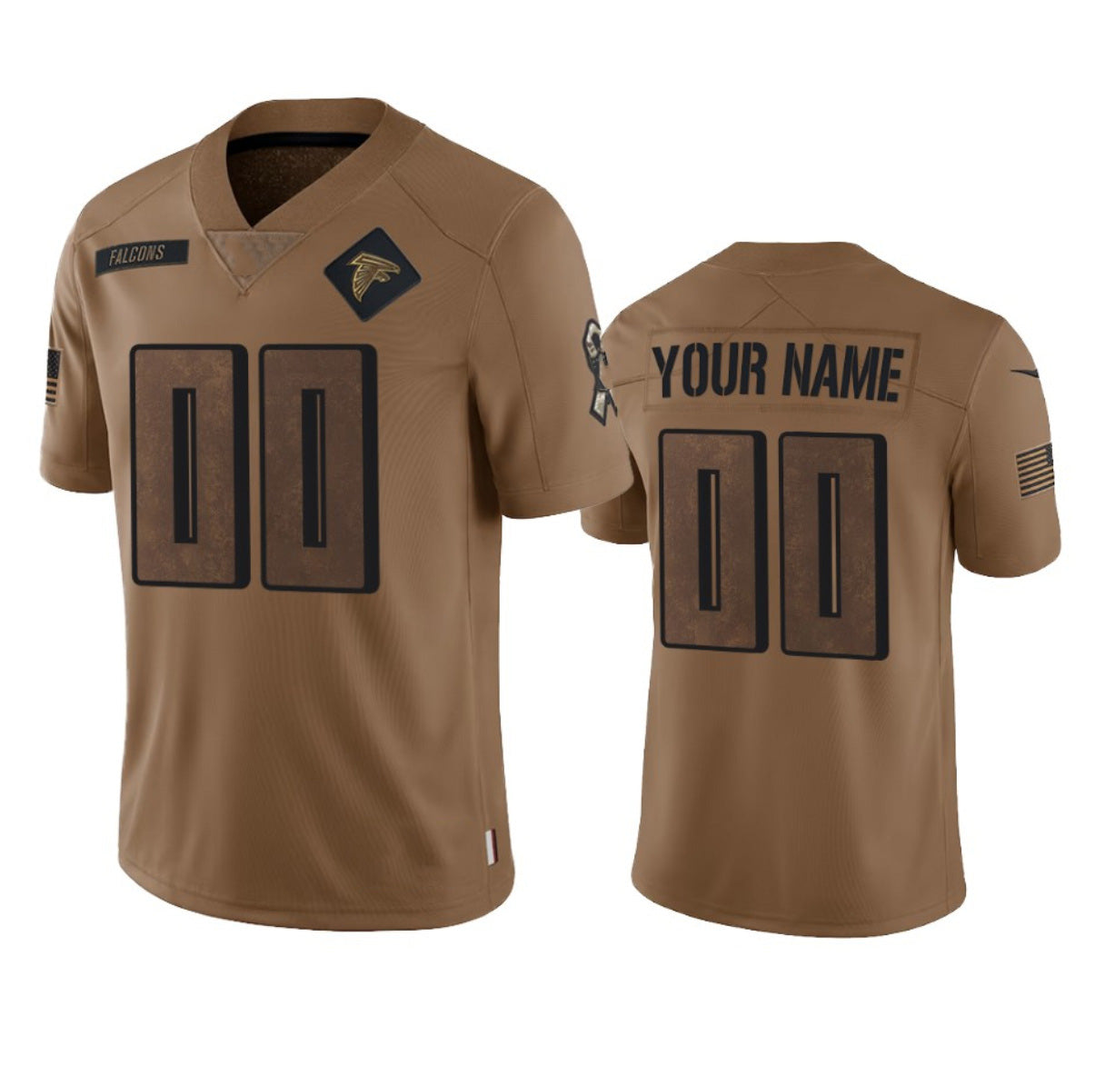 Custom A.Falcons Active Player 2023 Brown Fedasgoge Salute To Setvice Limited Stitched Jersey
