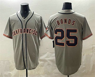 San Francisco Giants #25 Barry Bonds Gray Fedasgoge Cool Base Jersey