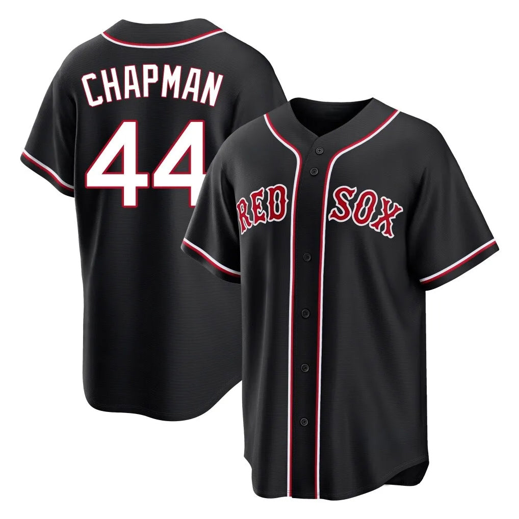 Boston Red Sox #44 Aroldis Chapman Player Black Fedasgoge Out Home Game Stitched Jerseys