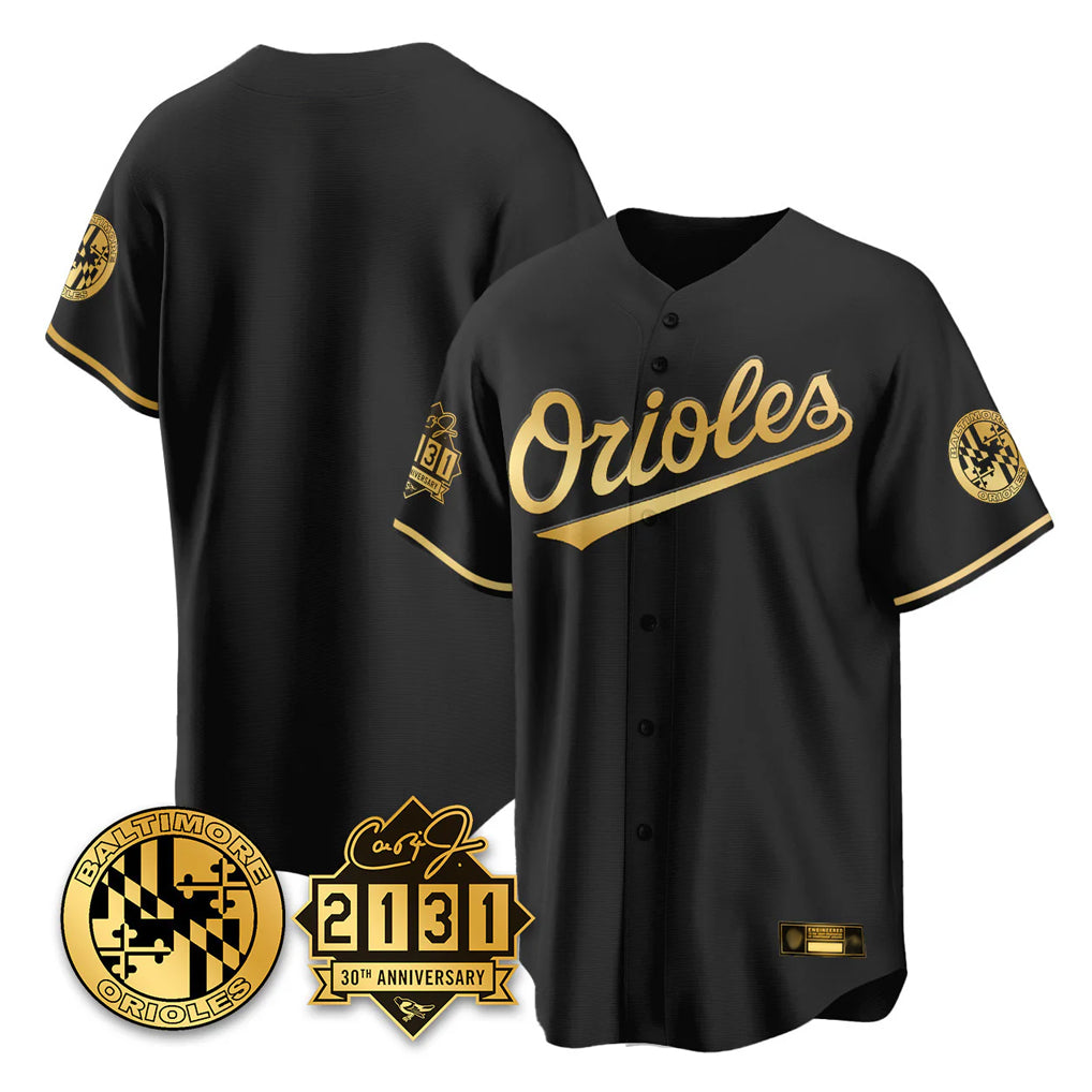 Baltimore Orioles Black Gold Fedasgoge 30th Anniversary of 2131 Home Game Blank Player Stitched Jerseys