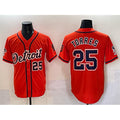 Detroit Tigers #25 Gleyber Torres Orange Fedasgoge With Patch Vapor Premier Limited Stitched Jersey 2