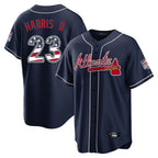 Atlanta Braves #23 Michael Harris II Player Navy Fedasgoge USA 250 Fourth Of July Limited Home Game Stitched Jerseys