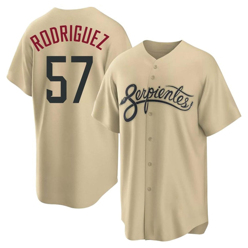 Arizona Diamondbacks #57 Eduardo Rodriguez Player Tan Fedasgoge City Connect Home Game Stitched Jerseys