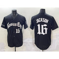 Kansas City Royals #16 Bo Jackson Black Fedasgoge 'Gothic Crown Edition' Vapor Premier Limited Stitched Jersey