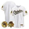 Baltimore Orioles White Gold Fedasgoge 30th Anniversary of 2131 Home Game Blank Player Stitched Jerseys