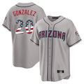 Arizona Diamondbacks #20 Luis Gonzalez Player Gray Fedasgoge USA 250 Fourth of July Home Game Stitched Jerseys