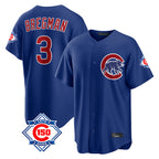 Chicago Cubs #3 Alex Bregman Player Royal Fedasgoge 150th Anniversary Home Game Stitched Jerseys
