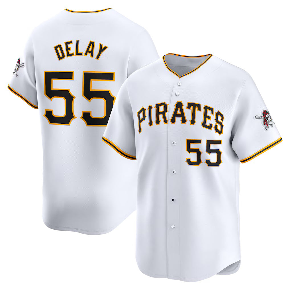 Pittsburgh Pirates #55 Jason Delay White Fedasgoge Home Limited Player Jersey