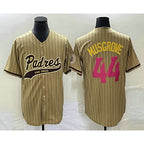 San Diego Padres #44 Joe Musgrove Tan Fedasgoge Pinstripe 2023 City Connect Cool Base Stitched Jersey