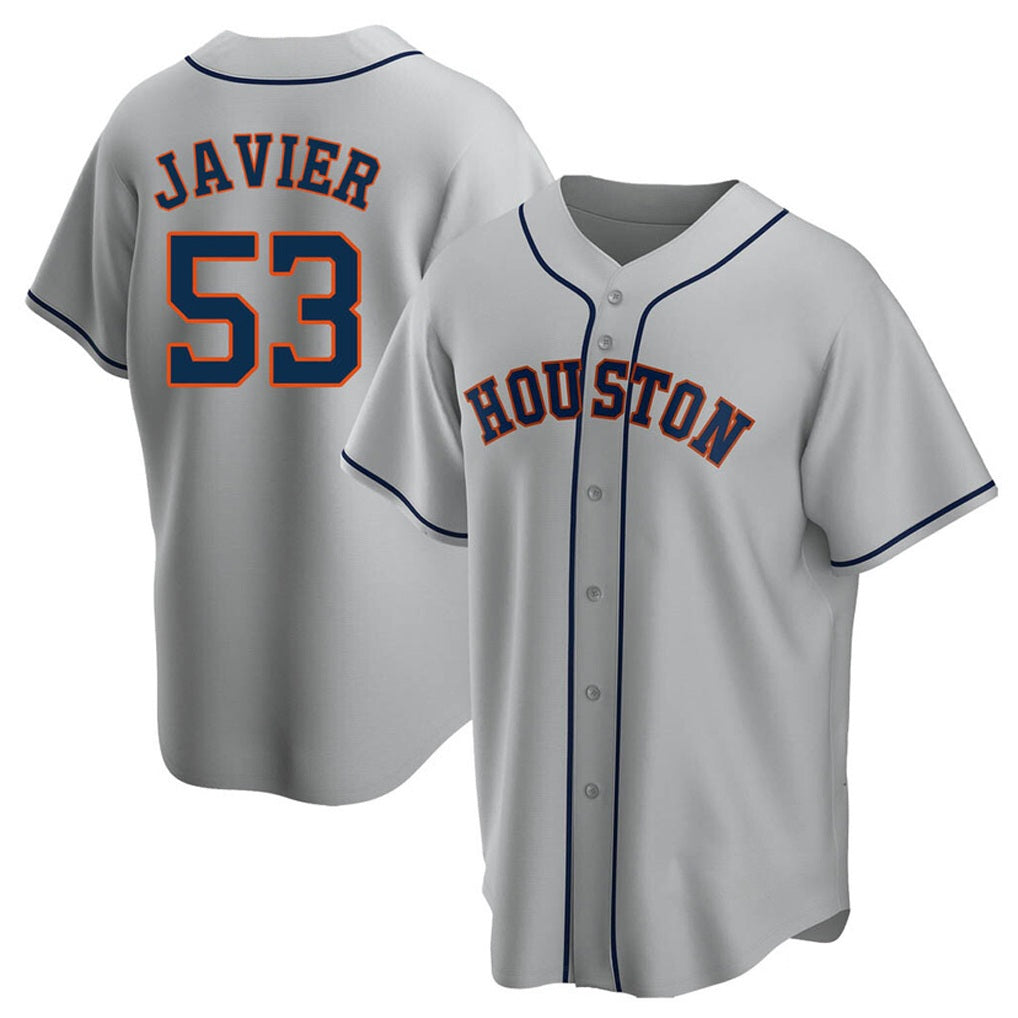 Houston Astros #53 Cristian Javier Player Gray Fedasgoge Home Game Stitched Jerseys