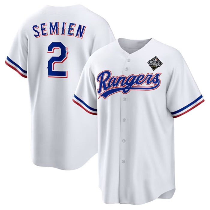 Texas Rangers #2 Marcus Semien 2023 White Fedasgoge World Series Stitched Jersey