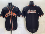 Houston Astros Team Big Logo 2026 Fashion Replica Black Fedasgoge Out Stitched Jersey