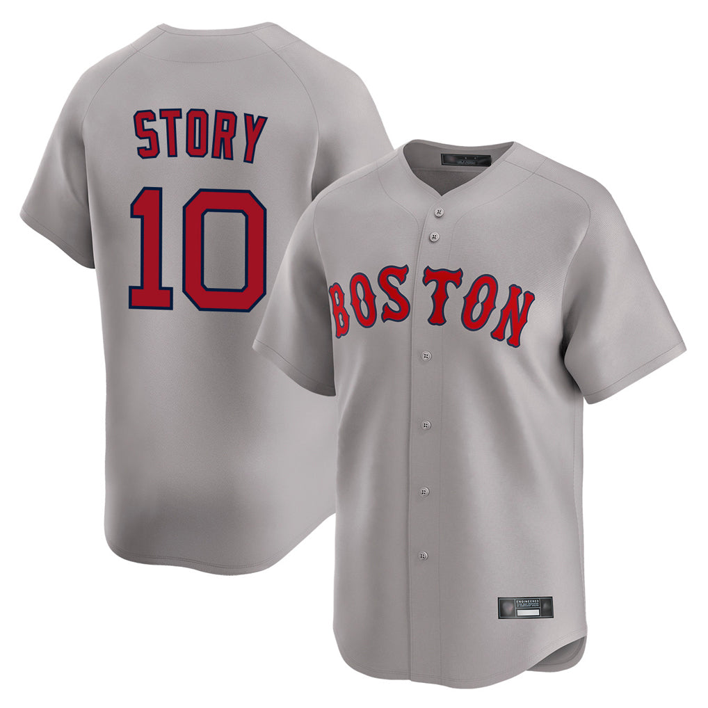 Boston Red Sox #10 Trevor Story Player Gray Fedasgoge Road Limited Home Game Stitched Jerseys1