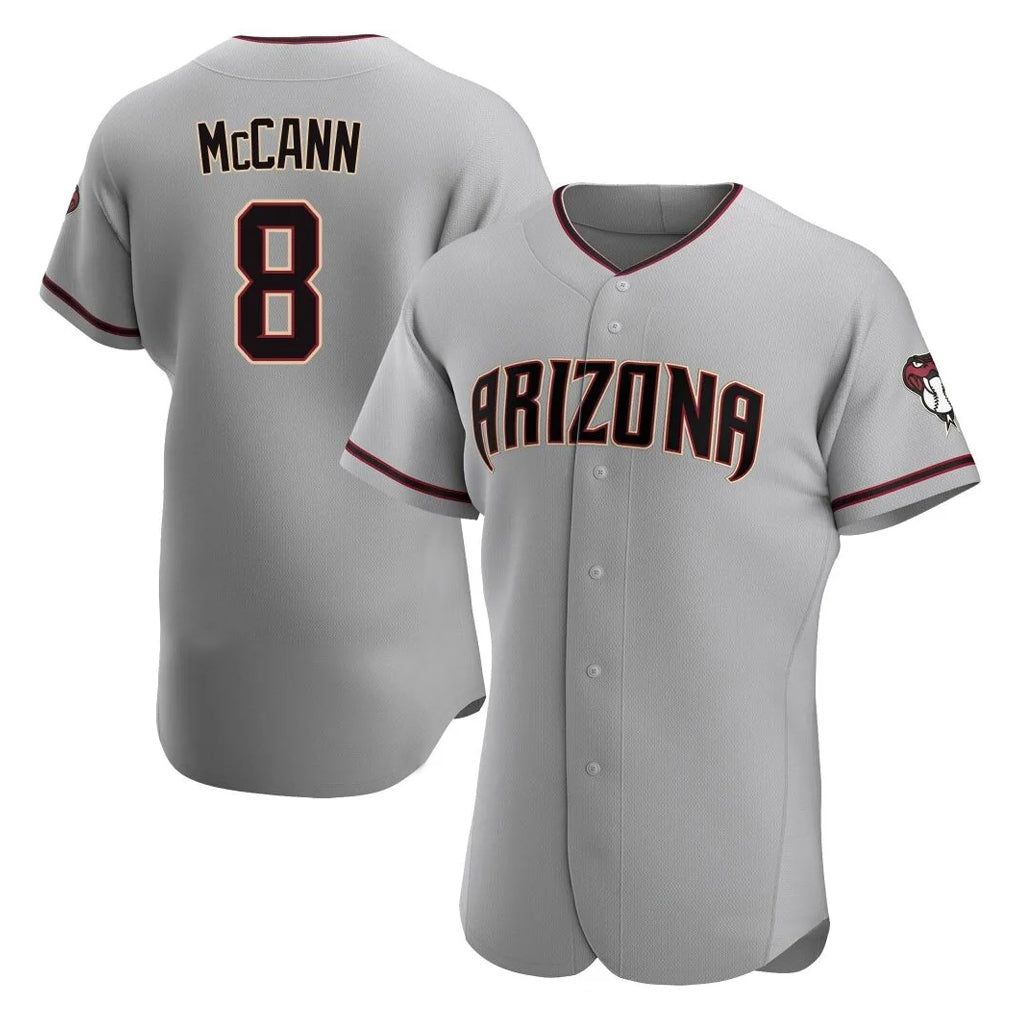 Arizona Diamondbacks #8 James McCann Player Gray Fedasgoge Road Limited Elite Home Game Stitched Jerseys