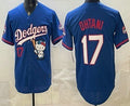 Los Angeles Dodgers #17 Shohei Ohtani Blue Fedasgoge Hello Kitty 2025 World Series Champions Limited Jersey