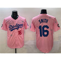 Los Angeles Dodgers #16 Will Smith Pink Fedasgoge 2025 Tokyo Series Limited Stitched Jersey
