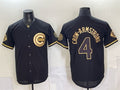Chicago Cubs #4 Pete Crow-Armstrong Black Gold Fedasgoge 150th Anniversary Patch Stitched Jersey