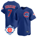Chicago Cubs #7 Dansby Swanson Player Royal Fedasgoge 150th Anniversary Limited Home Stitched Jerseys