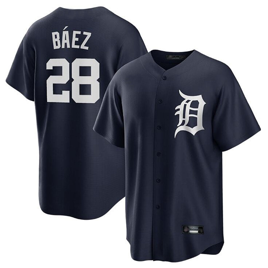 Detroit Tigers #28 Javier Baez Player Navy Fedasgoge Game Home Stitched Jerseys