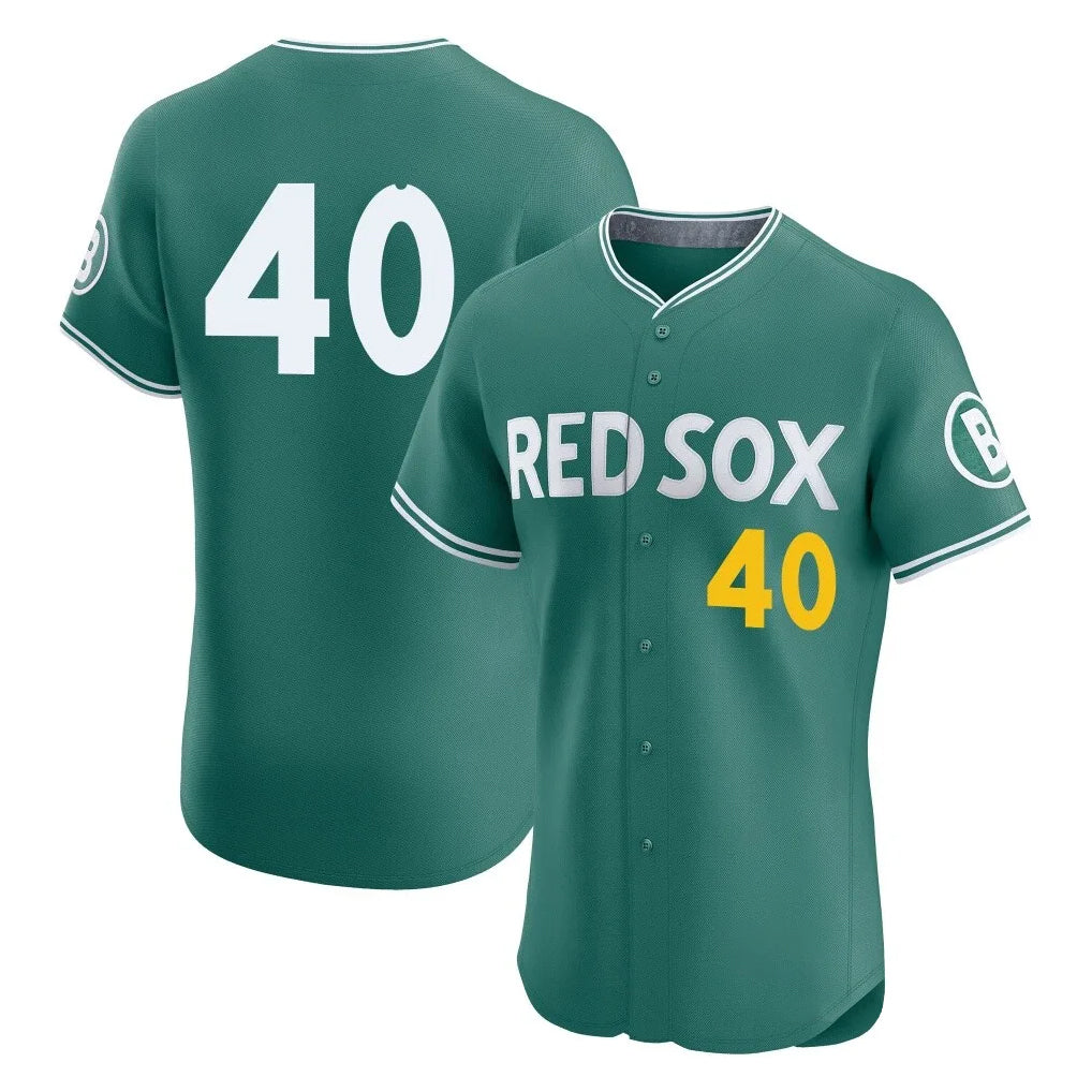 Boston Red Sox #40 Willson Contreras Player Green Fedasgoge City Connect Limited Elite Home Game Stitched Jerseys1