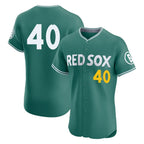 Boston Red Sox #40 Willson Contreras Player Green Fedasgoge City Connect Limited Elite Home Game Stitched Jerseys1