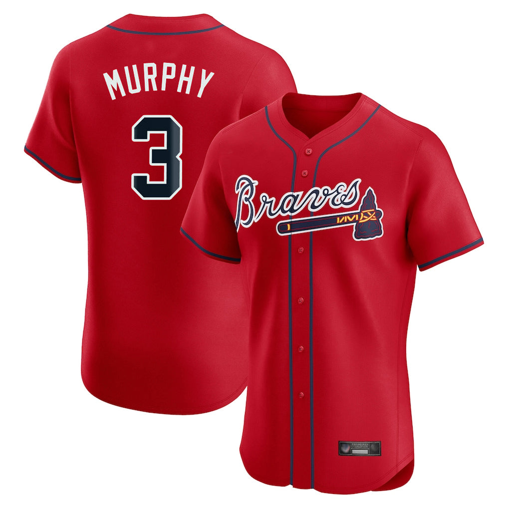 Atlanta Braves #3 Dale Murphy Player Red Fedasgoge Limited Elite Home Game Stitched Jerseys
