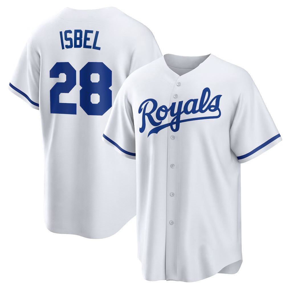 Kansas City Royals #28 Kyle Isbel White Fedasgoge Home Replica Jersey