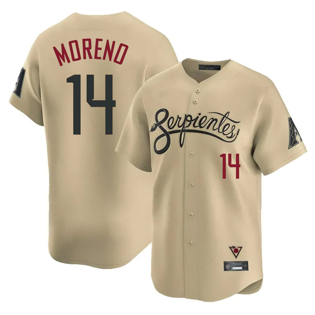 Arizona Diamondbacks #14 Gabriel Moreno Player Tan Fedasgoge City Connect Limited Home Game Stitched Jerseys
