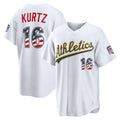 Oakland Athletics #16 Nick Kurtz USA 250 Fourth of July Home Stadium Jersey - White Fedasgoge