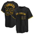 Los Angeles Angels #25 Travis d'Arnaud Player Black Fedasgoge Snake Skin City Game Home Stitched Jerseys