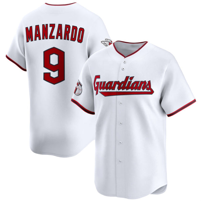 Cleveland Guardians #9 Kyle Manzardo White Fedasgoge Home Limited Stitched Jersey