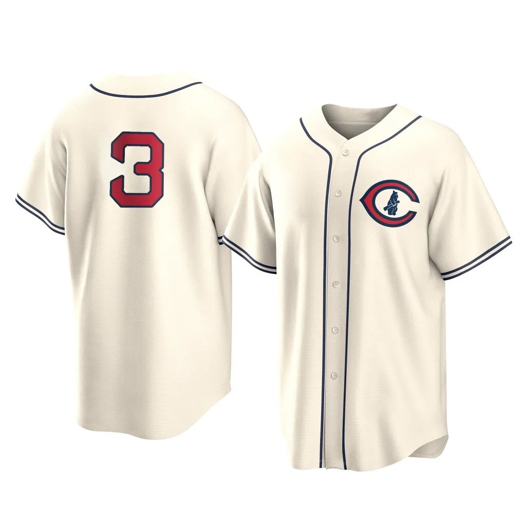 Chicago Cubs #3 Alex Bregman Player Cream Fedasgoge Field of Dreams Home Game Stitched Jerseys