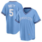 Kansas City Royals #5 George Brett Light Blue Fedasgoge Road Cooperstown Collection Player Jersey