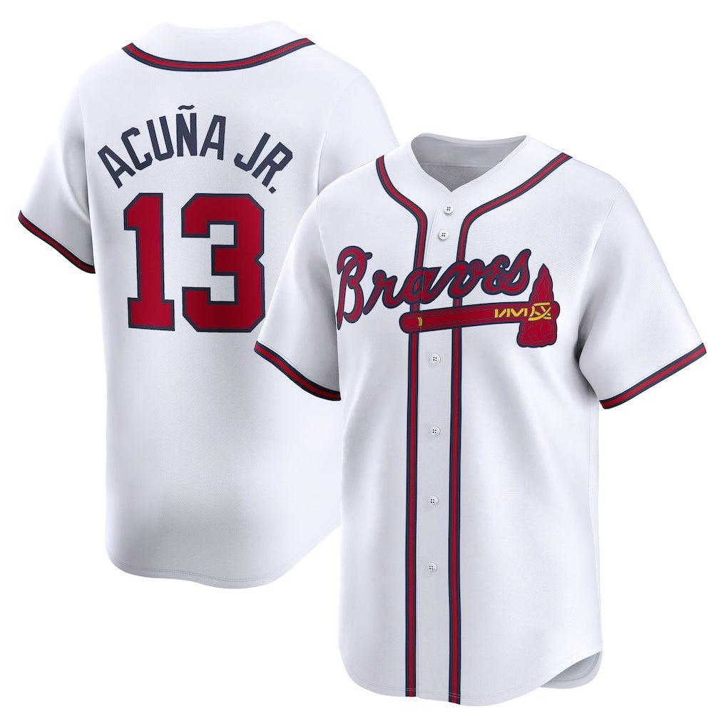 Atlanta Braves #13 Ronald Acuna Jr White FOULKSSHOP Home Limited Player Jersey