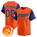 Custom Cleveland Indians x Dragon Ball Royal Orange Fedasgoge Vapor Premier Limited Jersey - All Stitched