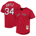 Boston Red Sox #34 David Ortiz Player Red Fedasgoge Mitchell & Ness Cooperstown Collection Home Stitched Jerseys