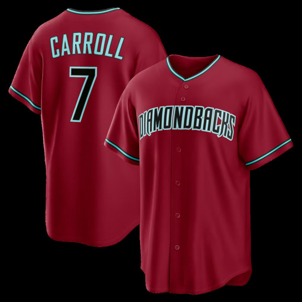 Arizona Diamondbacks #7 Corbin Carroll Crimson Fedasgoge Alternate 2 Replica Jersey
