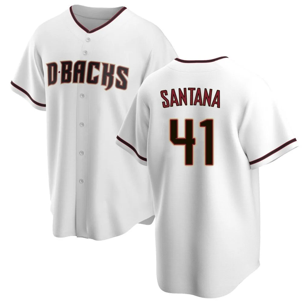 Arizona Diamondbacks #41 Carlos Santana Player White Fedasgoge Home Game Stitched Jerseys