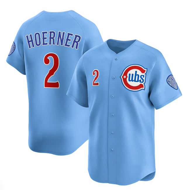 Chicago Cubs #2 Nico Hoerner Blue Fedasgoge 2024-25 2nd Alternate Limited Stitched Jersey