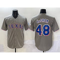 Texas Rangers #48 Jacob deGrom Gray Fedasgoge With Patch Cool Base Stitched Jersey