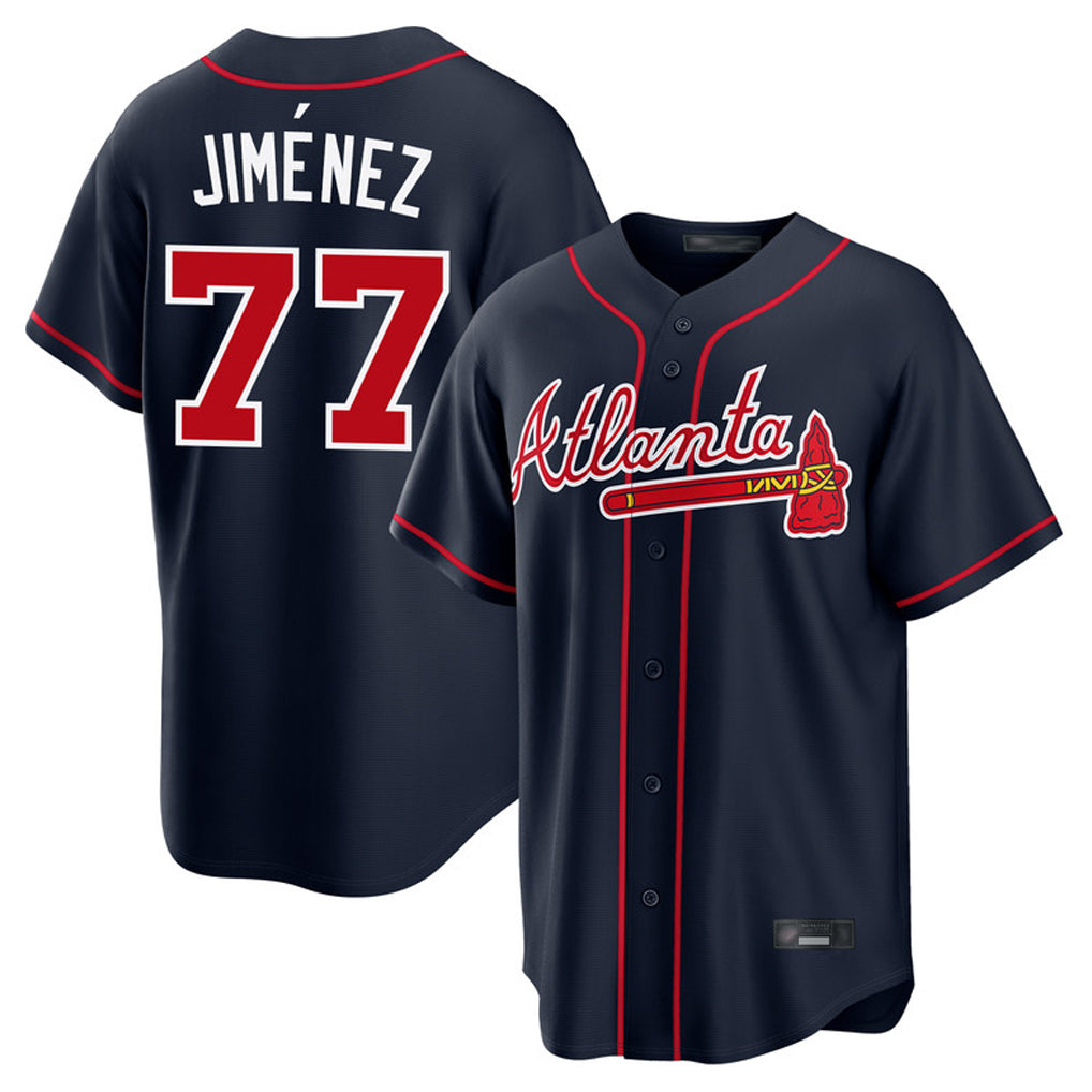 Atlanta Braves #77 Joe Jimenez Player Navy Fedasgoge Home Game Stitched Jerseys