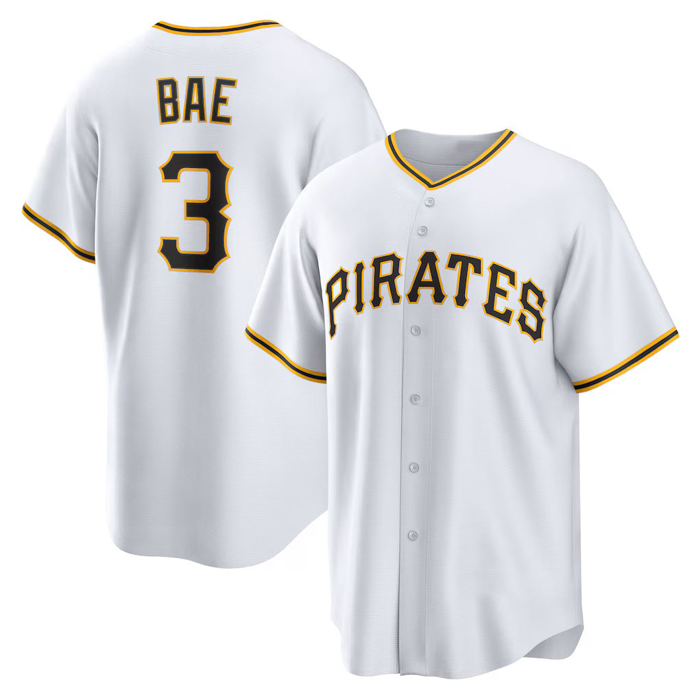 Pittsburgh Pirates #3 Ji-Hwan Bae White Fedasgoge Replica Player Jersey
