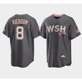 Washington Nationals #8 Carter Kieboom 2022 Grey Fedasgoge City Connect Cherry Blossom Cool Base Stitched Jersey