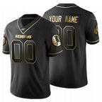 Custom W.Redskins Black Golden Fedasgoge Limited 100 Jersey