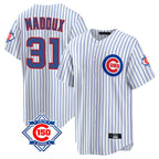Chicago Cubs #31 Greg Maddux Player White Fedasgoge 150th Anniversary Home Game Stitched Jerseys
