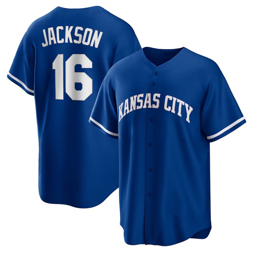 Kansas City Royals #16 Bo Jackson Rush Blue Fedasgoge Alternate 2 Replica Jersey