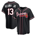Atlanta Braves #13 Ronald Acuna Jr Player Black Fedasgoge Fashion Out Game Stitched Jerseys