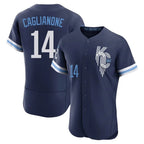 Kansas City Royals #14 Jac Caglianone Player Navy Fedasgoge City Connect Limited Elite Home Stitched Jerseys
